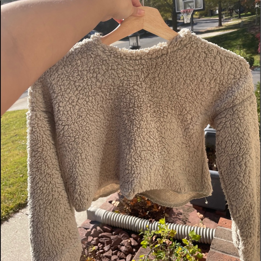 Cropped Fuzzy Sweater